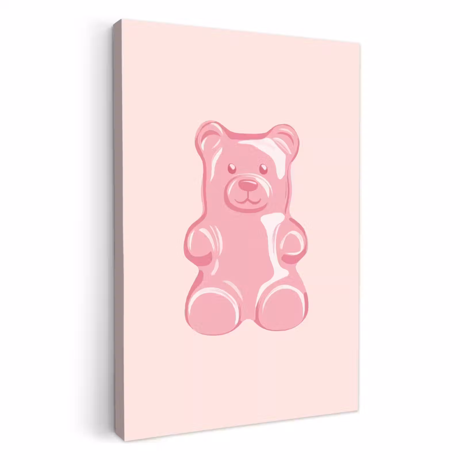 Tableau sur toile - Ours - Rose - Bonbons — 1