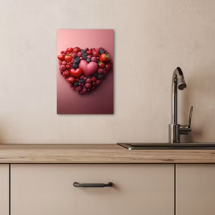 Tableau sur toile - Fruits - Coeurs - Fraises - Framboises - Myrtilles — 3