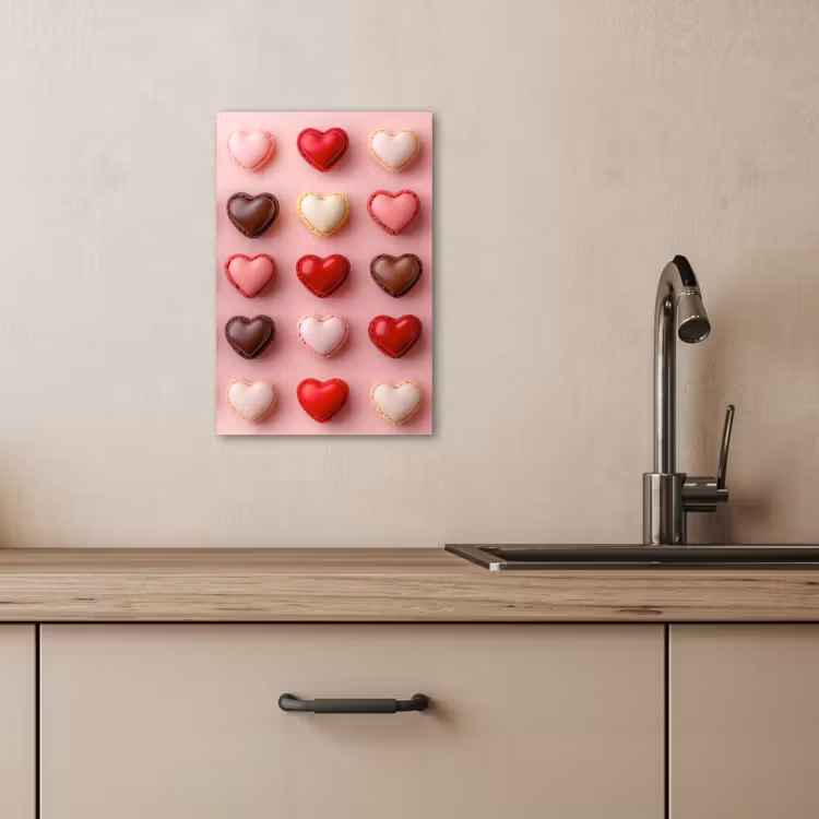 Tableau sur toile - Macarons - Coeurs - Colorés - Rose — 2