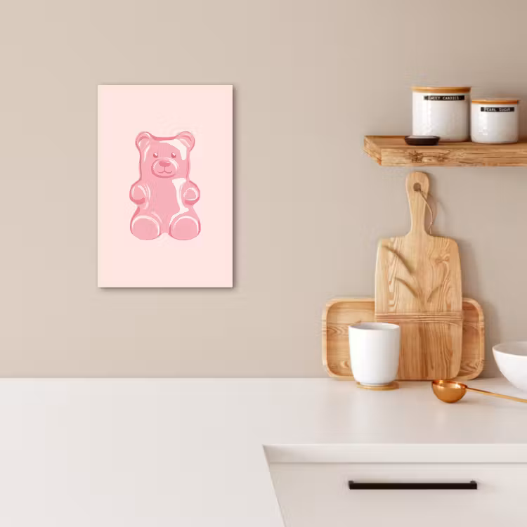 Tableau sur toile - Ours - Rose - Bonbons — 2