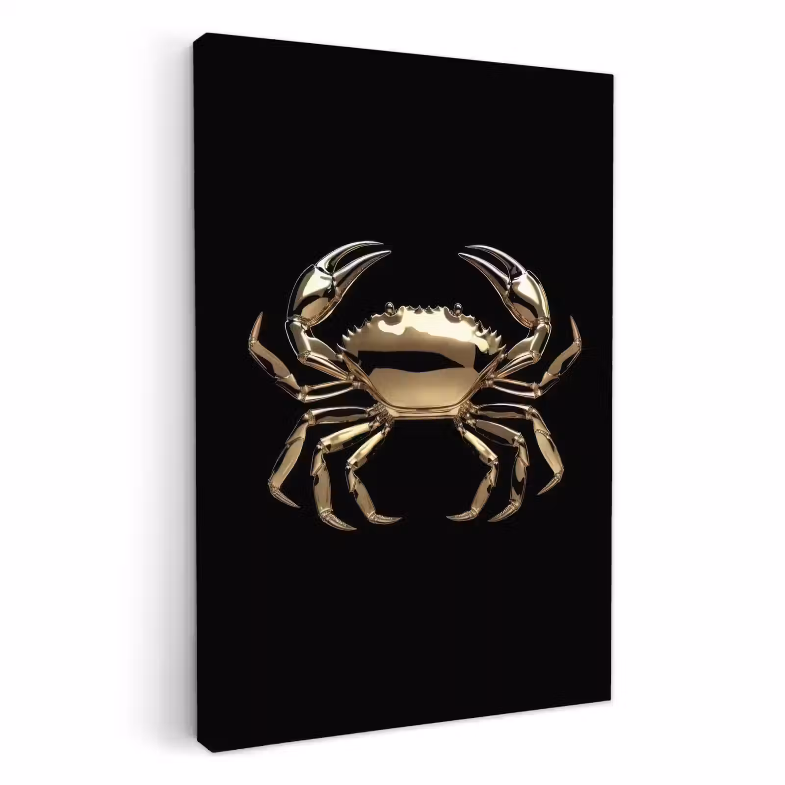 Tableau sur toile - Or - Crabe - Animaux - Noir — 1