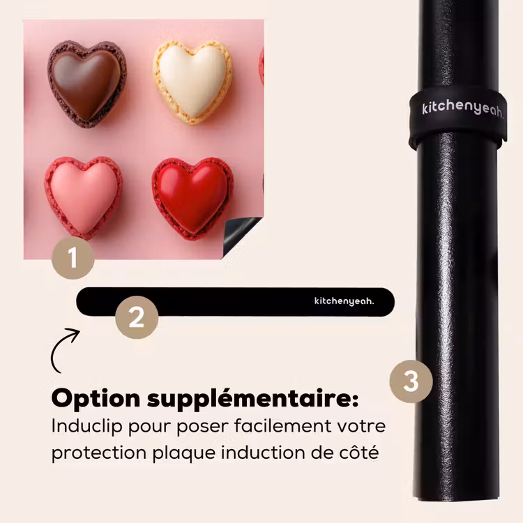 Protection plaque induction - Macarons - Coeurs - Colorés - Rose — 8