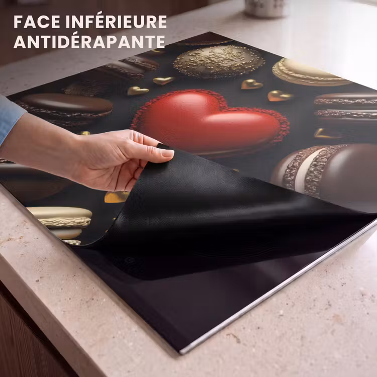 Protection plaque induction - Macarons - Rouge - Coeur — 7