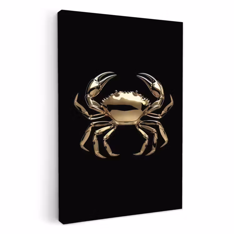 Tableau sur toile - Or - Crabe - Animaux - Noir — 1