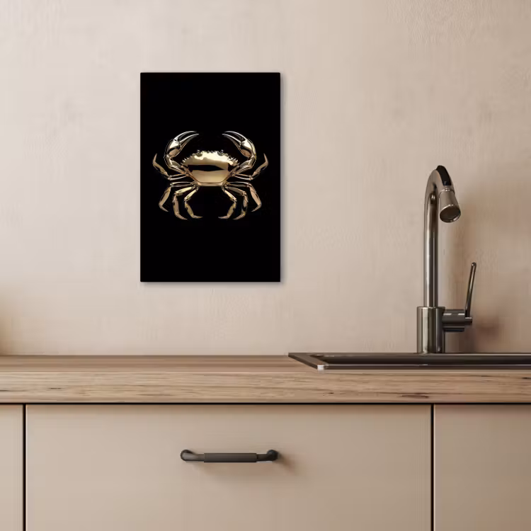 Tableau sur toile - Or - Crabe - Animaux - Noir — 4