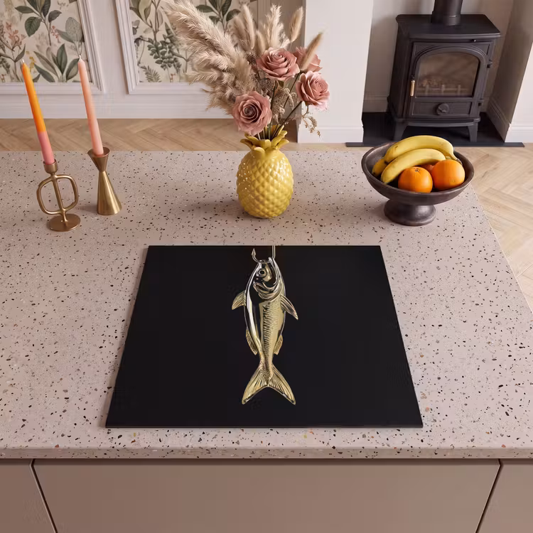 Protection plaque induction - Or - Poisson - Crochet - Noir — 3