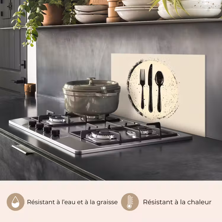 Fond de hotte - Noir - Couverts - Rond — 2