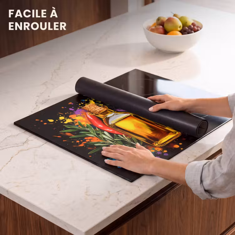 Protection plaque induction - Huile d'olive - Graffiti - Poivre - Olives - Moderne — 6