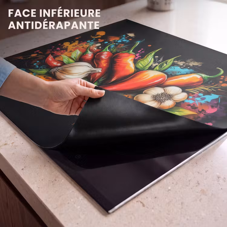 Protection plaque induction - Légume - Poivre - Ail - Graffiti - Peinture - Coloré — 7