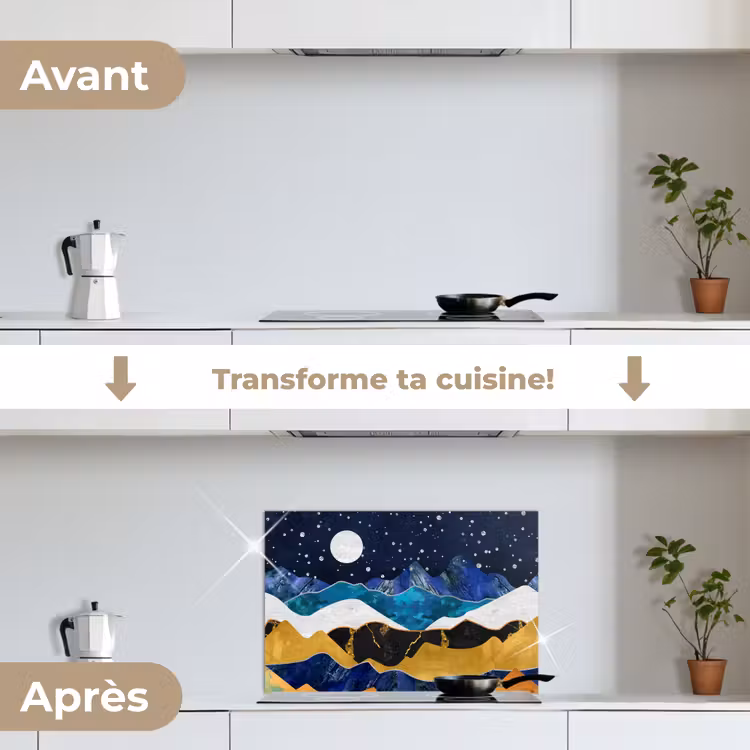 Fond de hotte - Nuit - Or - Marbre - Abstrait - Paysage - Montagne — 7