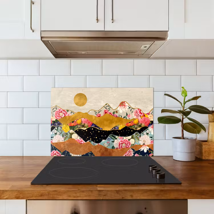 Fond de hotte - Or - Fleurs - Imprimé - Abstrait - Paysage - Motifs — 3