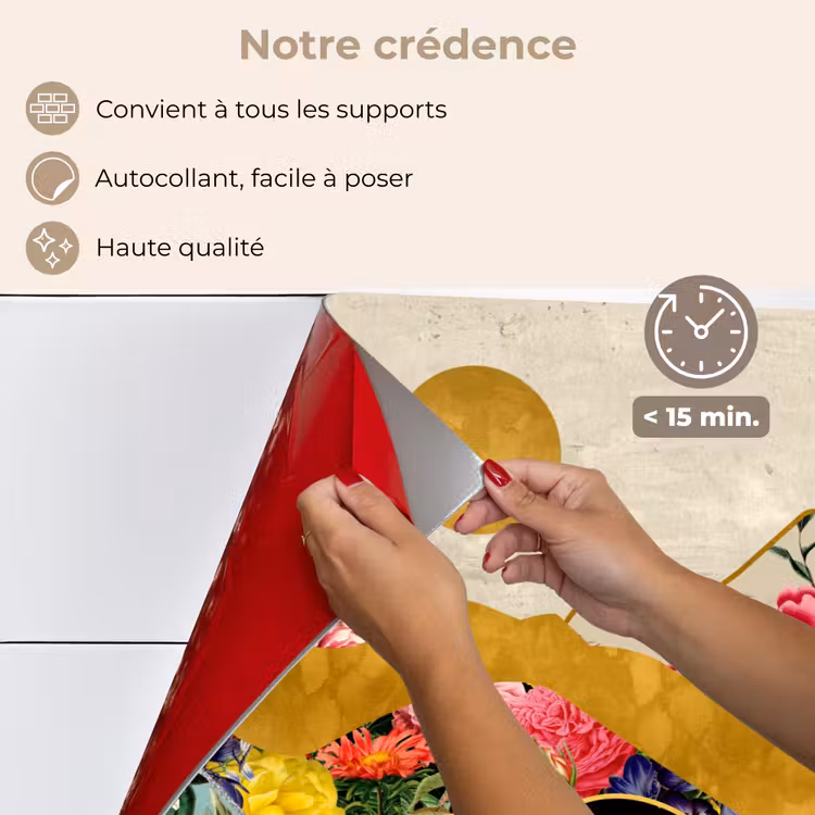 Fond de hotte - Or - Fleurs - Imprimé - Abstrait - Paysage - Motifs — 4