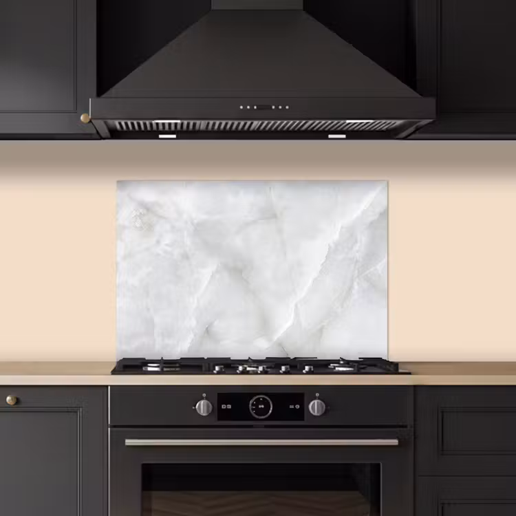 Fond de hotte - Marbre - Blanc - Motifs - Pierre - aspect marbre — 5
