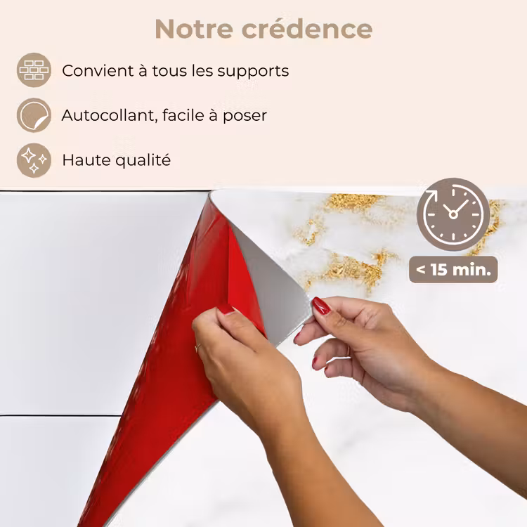 Fond de hotte - Marbre - Or - Blanc - Luxe — 4