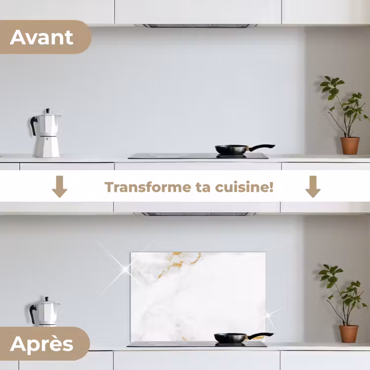 Fond de hotte - Marbre - Or - Blanc - Luxe — 7