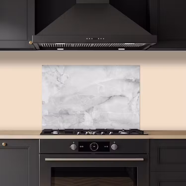 Fond de hotte - Marbre - Pierre - Blanc - Gris - Aspect marbre — 5