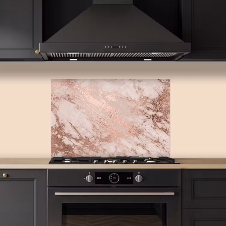 Fond de hotte - Marbre - Rose - Luxe - Aspect marbre - Paillettes - Design — 5