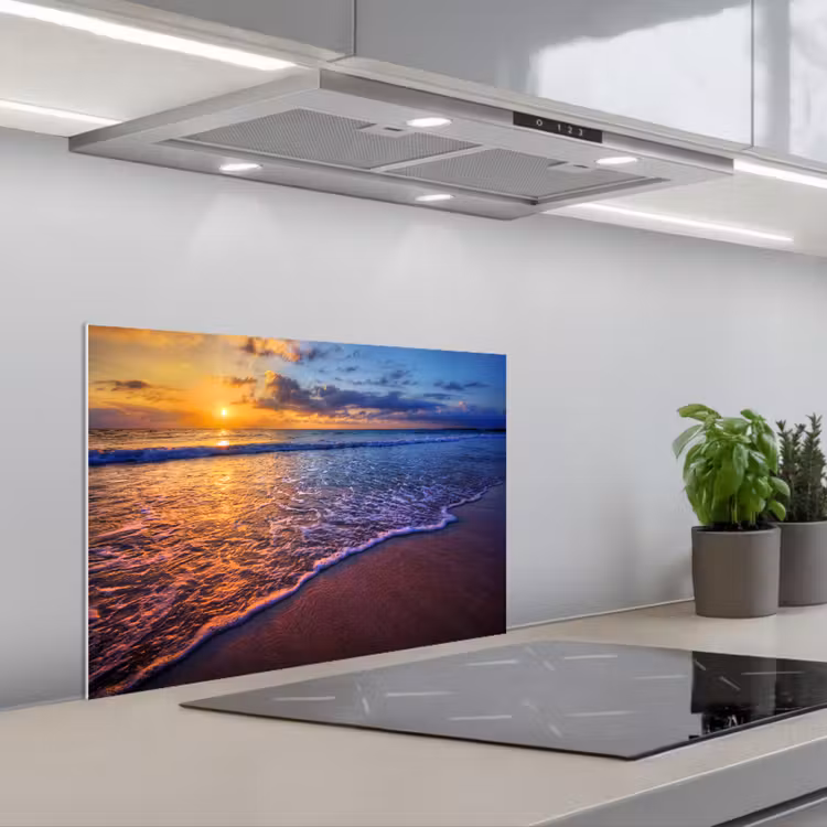 Fond de hotte - Mer - Plage - Coucher de soleil - Nuages - Horizon — 1