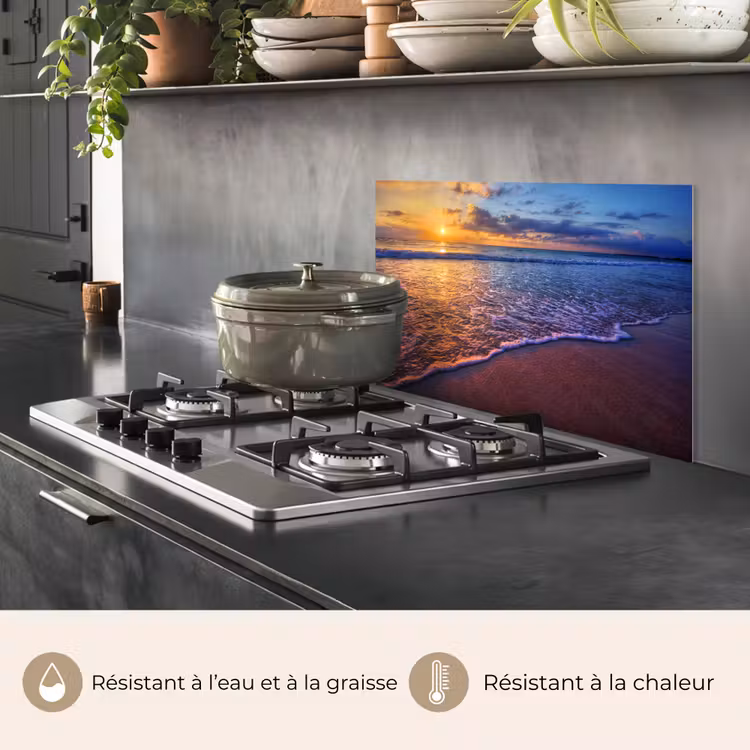 Fond de hotte - Mer - Plage - Coucher de soleil - Nuages - Horizon — 2
