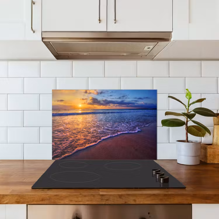 Fond de hotte - Mer - Plage - Coucher de soleil - Nuages - Horizon — 3