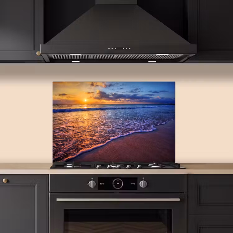 Fond de hotte - Mer - Plage - Coucher de soleil - Nuages - Horizon — 5