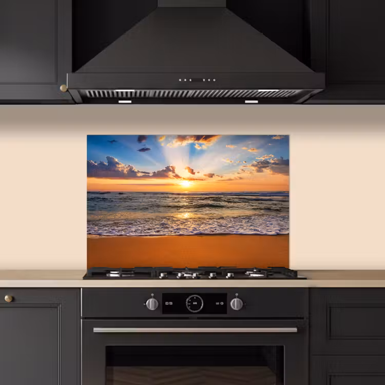 Fond de hotte - Plage - Coucher de soleil - Mer - Nuages - Horizon — 5
