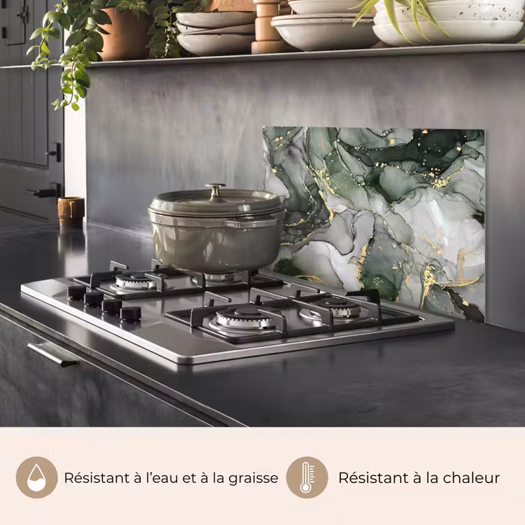 Fond de hotte - Luxe - Marbre - Vert — 2