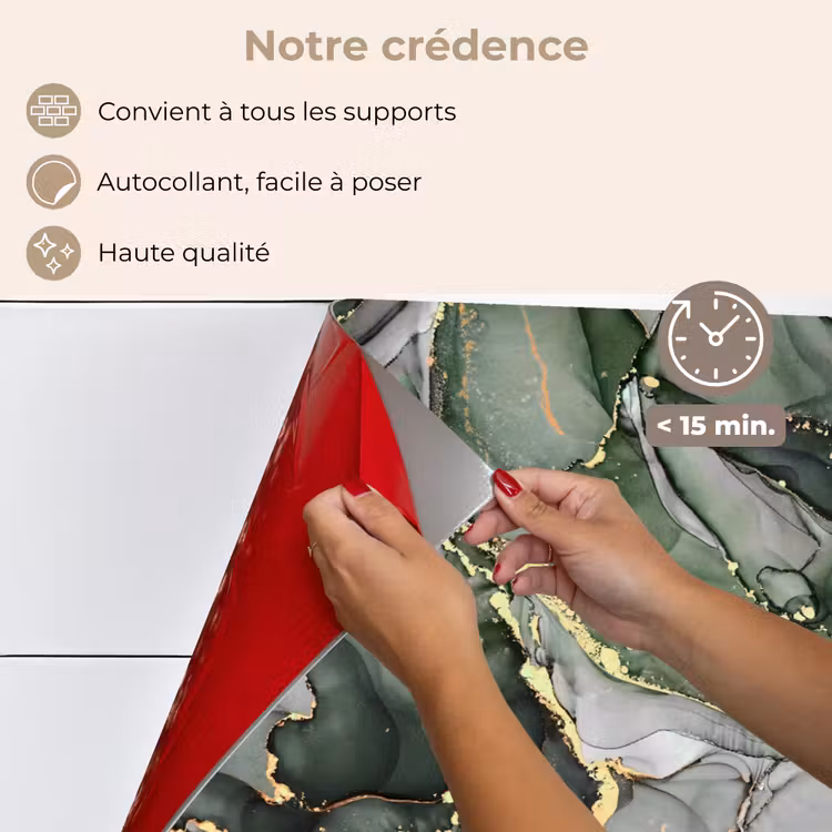 Fond de hotte - Luxe - Marbre - Vert — 4