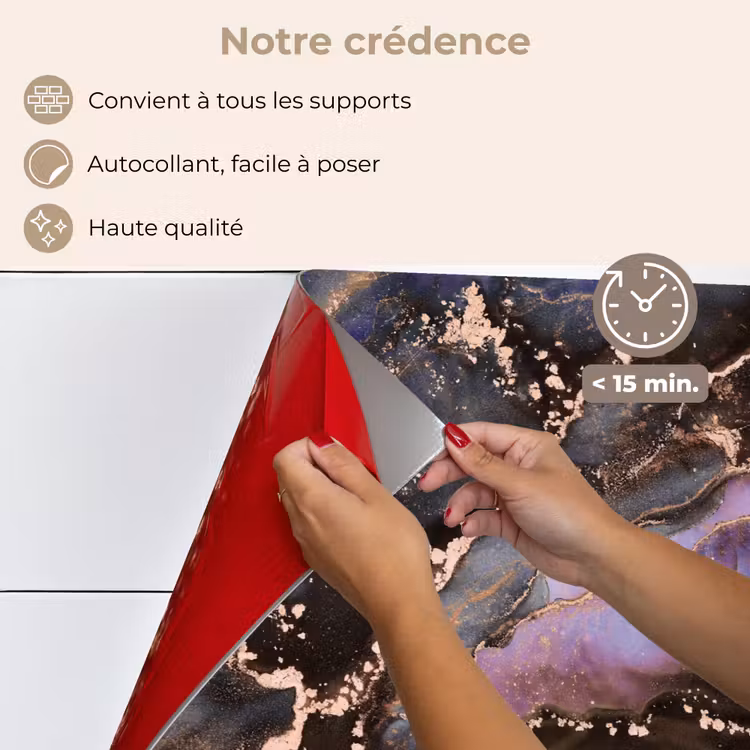 Fond de hotte - Marbre - Or - Rose — 4