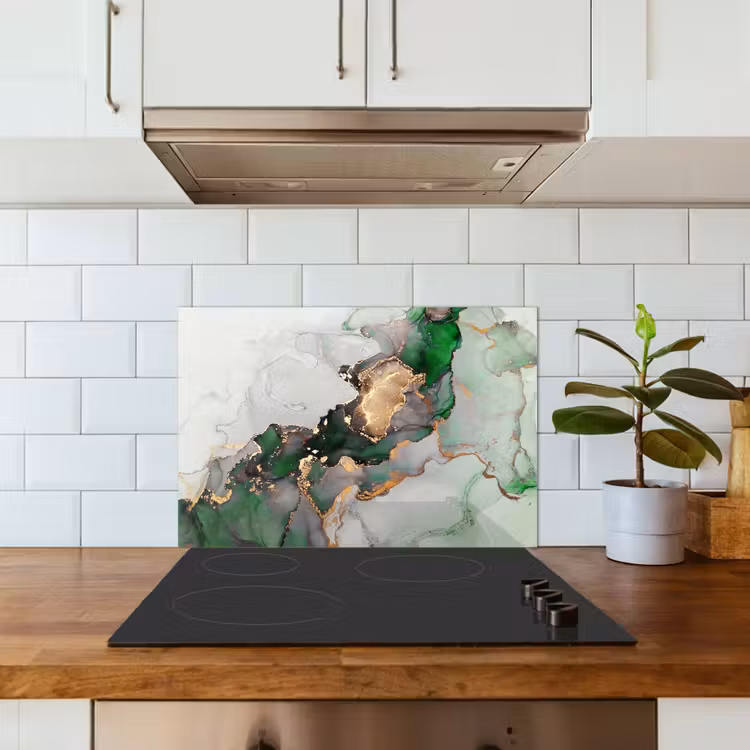Fond de hotte - Marbre - Or - Vert - Luxe — 3