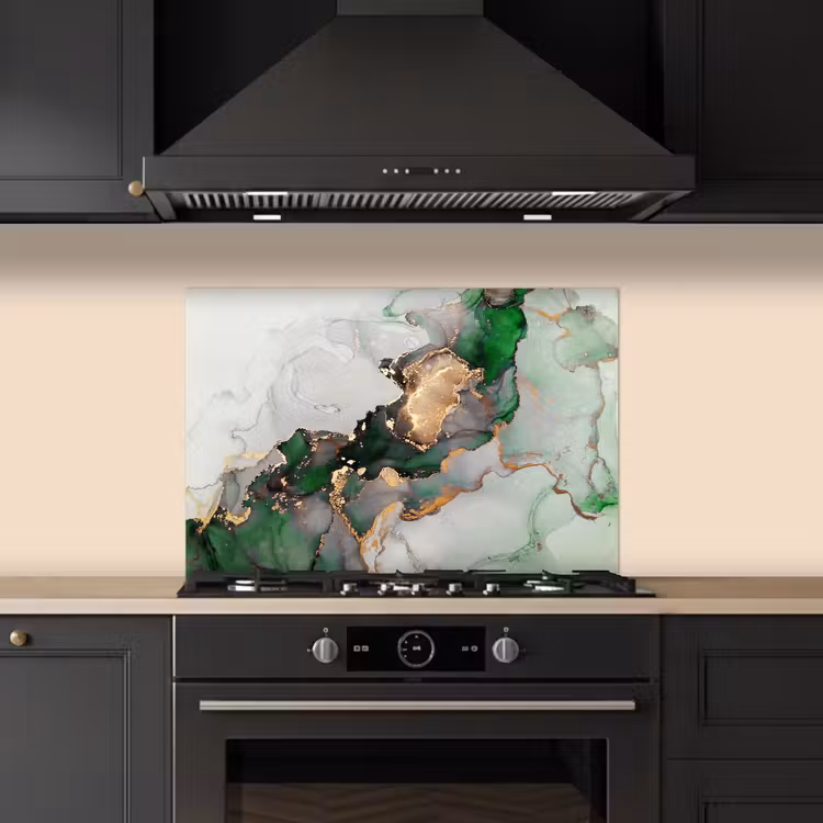 Fond de hotte - Marbre - Or - Vert - Luxe — 5