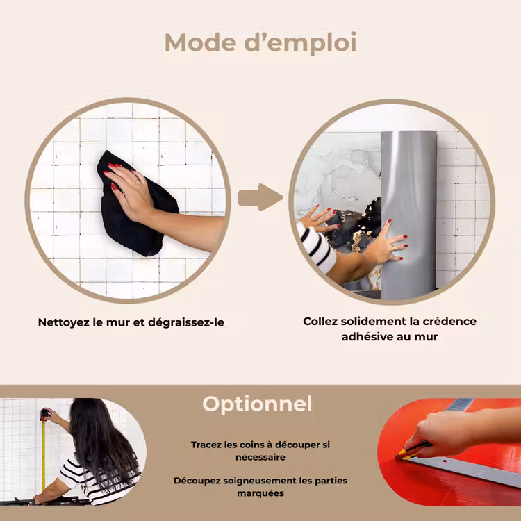 Fond de hotte - Noir - Marbre - Luxe - Or — 6