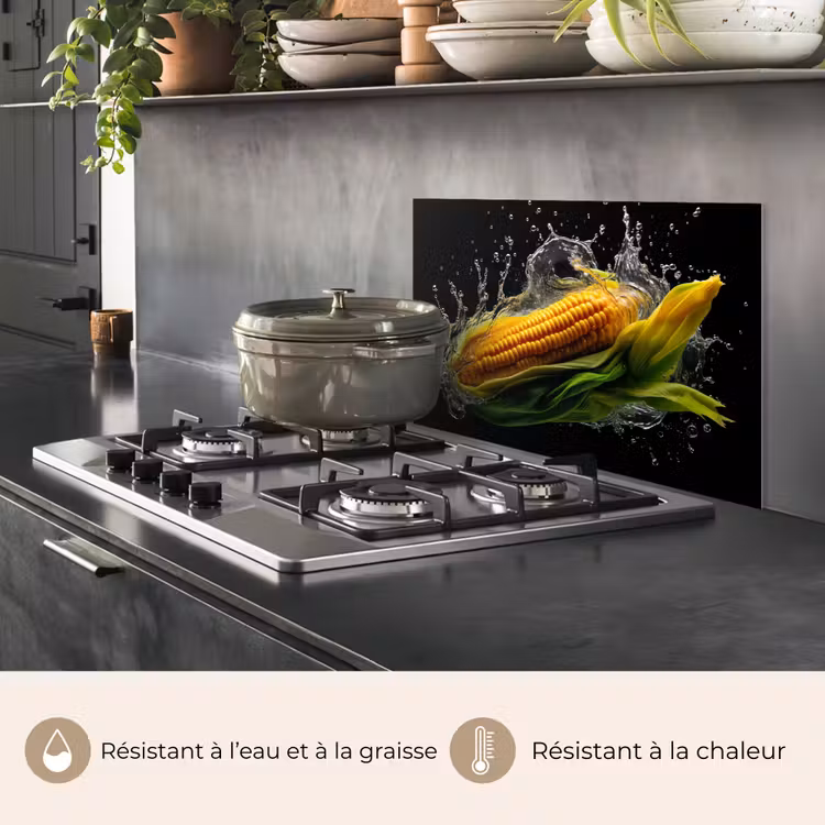 Fond de hotte - Maïs - Légumes - Plantes - Noir - Eau — 2