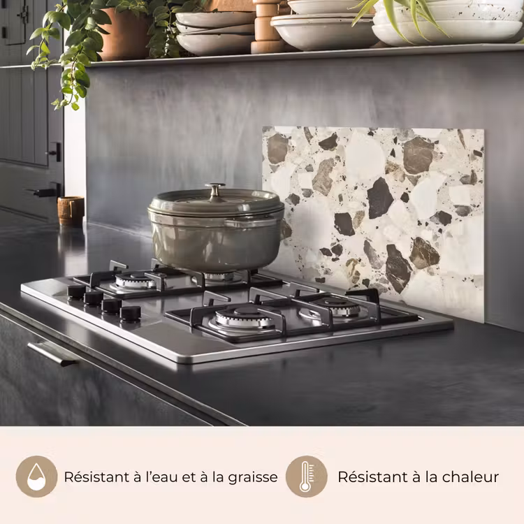 Fond de hotte - Neutre - Pierres - Décoration - Terrazzo — 2