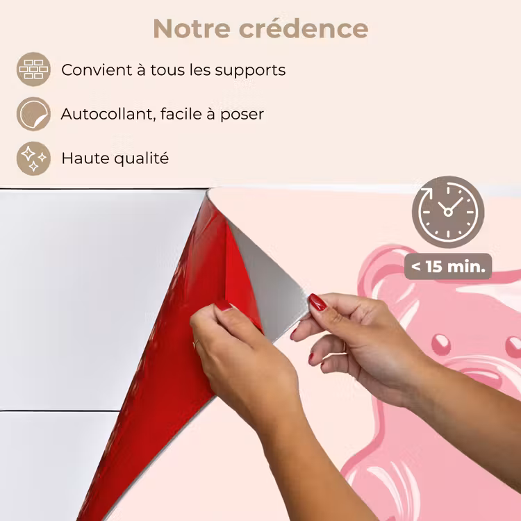 Fond de hotte - Ours - Rose - Bonbons — 4