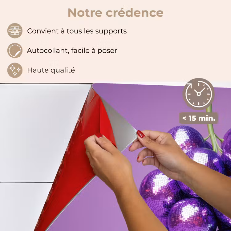 Fond de hotte - Raisin - Disco - Paillettes - Violet — 4