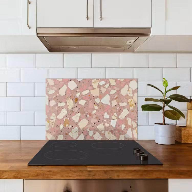 Fond de hotte - Rose - Décoration - Pierres - Terrazzo — 3