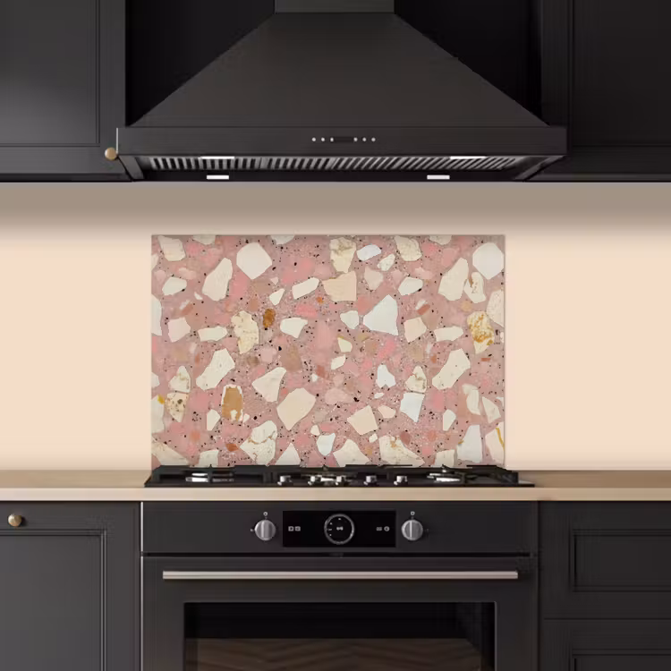 Fond de hotte - Rose - Décoration - Pierres - Terrazzo — 5