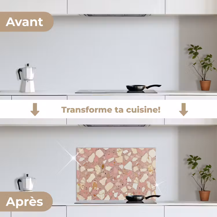 Fond de hotte - Rose - Décoration - Pierres - Terrazzo — 7