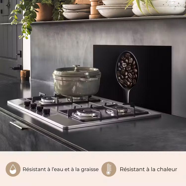Fond de hotte - Grains de café - Cuillère - Noir — 2