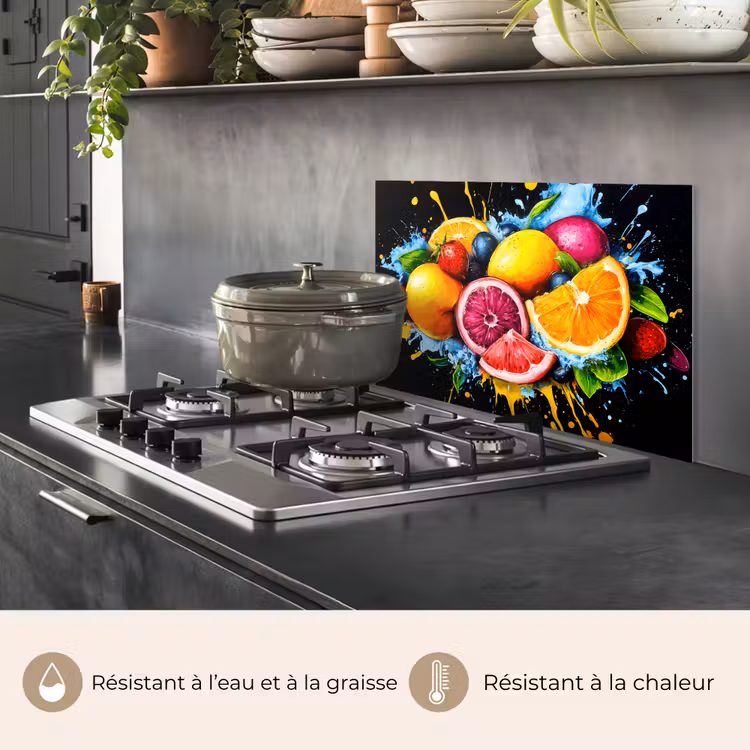 Fond de hotte - Fruit - Graffiti - coloré - orange - fraise - abstrait — 2