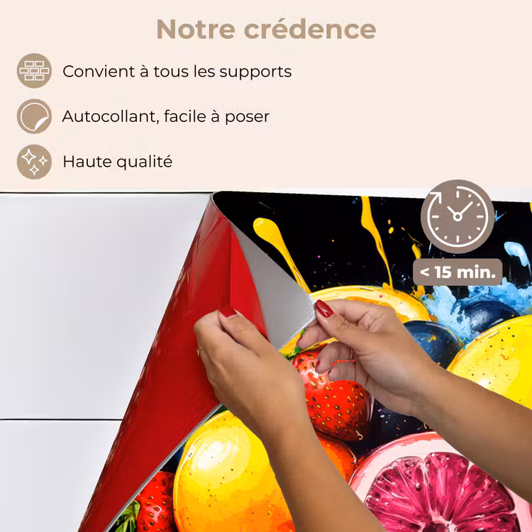 Fond de hotte - Fruit - Graffiti - coloré - orange - fraise - abstrait — 4