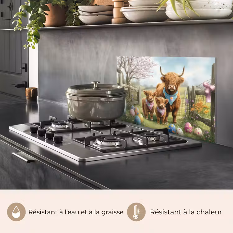 Fond de hotte - Highlanders écossais - Oeufs de Pâques - Printemps — 2