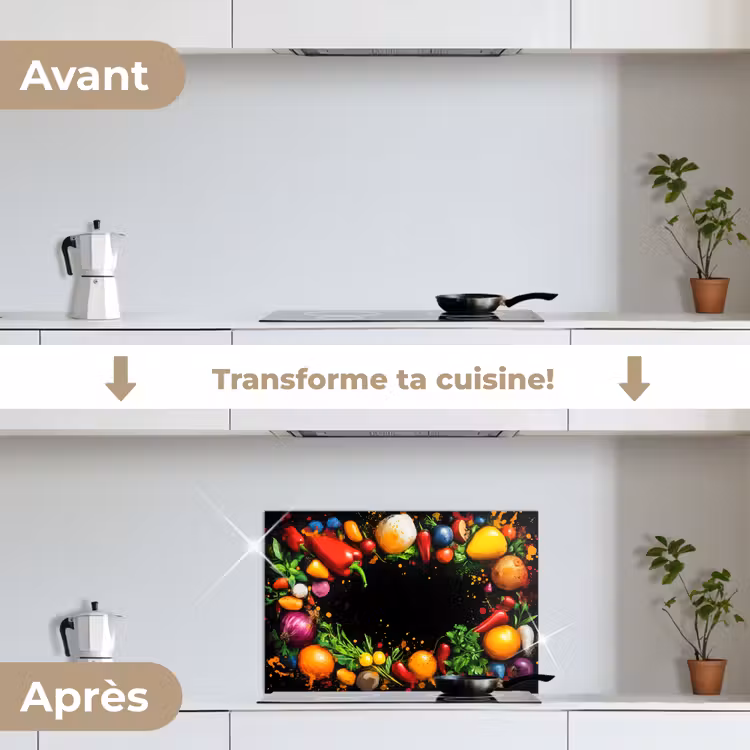 Fond de hotte - Légumes - Graffiti - coloré - cuisine - abstrait — 7