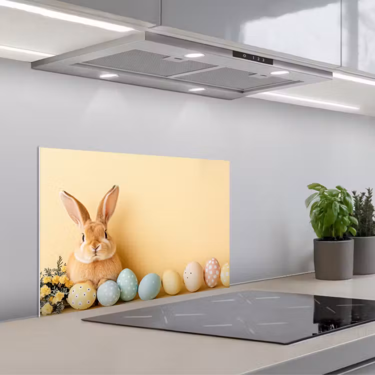Fond de hotte - Oeufs - Lapin - Teintes pastel — 1