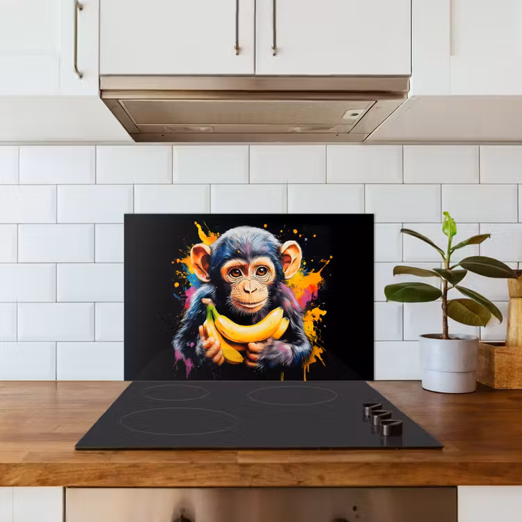 Fond de hotte - Singe - Graffiti - Coloré - Bananes - Moderne — 3