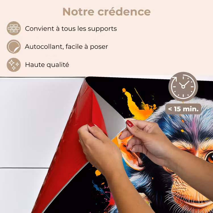Fond de hotte - Singe - Graffiti - Coloré - Bananes - Moderne — 4