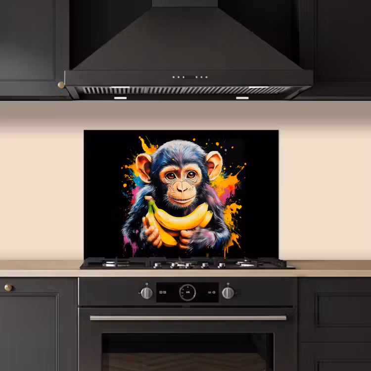 Fond de hotte - Singe - Graffiti - Coloré - Bananes - Moderne — 5