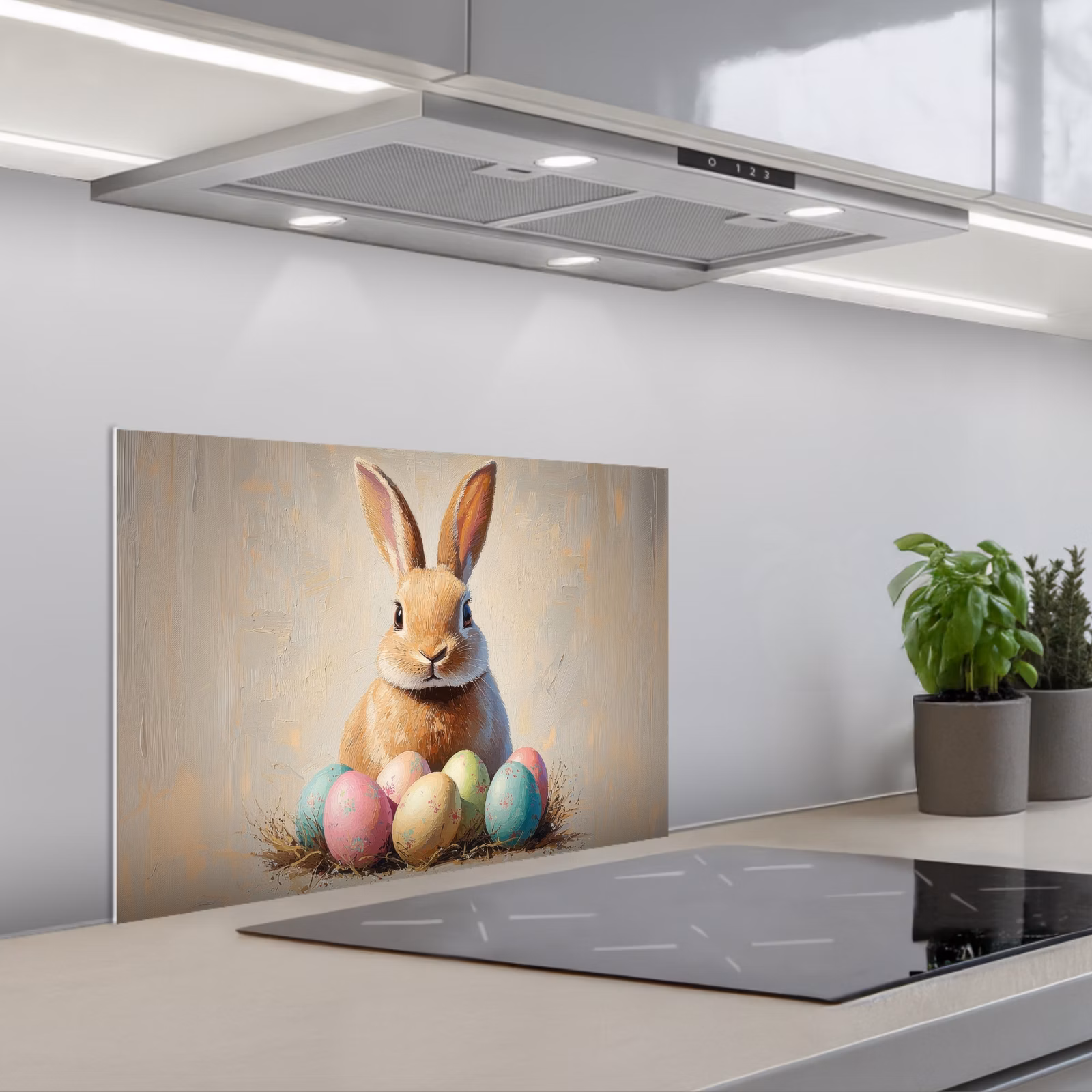 Fond de hotte - Lapin de Pâques - Pastel - Oeufs — 1