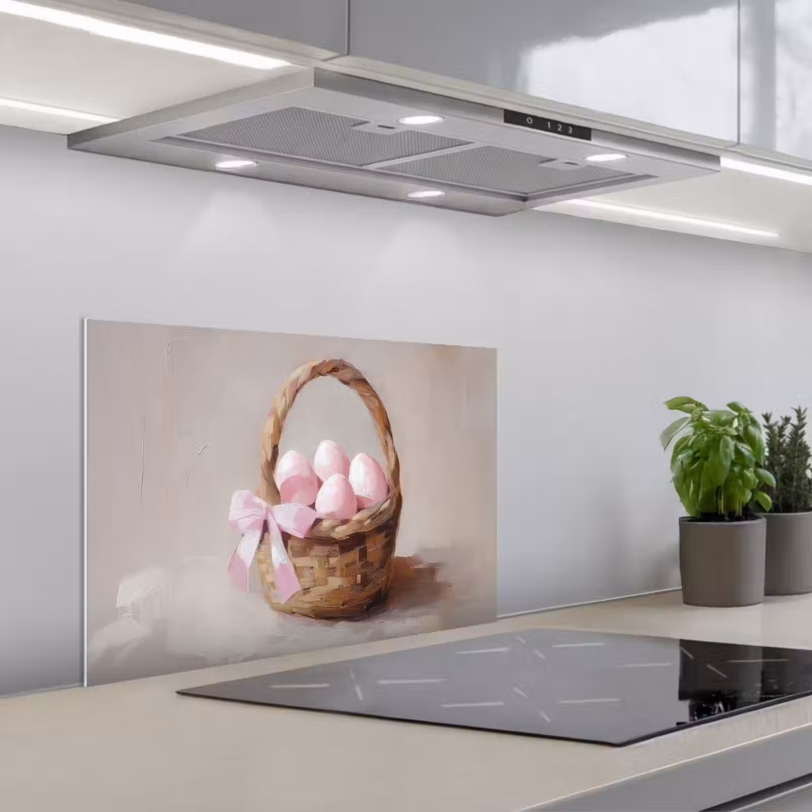 Fond de hotte - Panier - Oeufs - Rose — 1